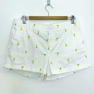 Merona white lemon embroidered shorts 10